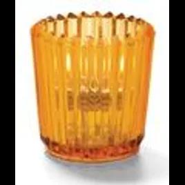 Tealight Candle Holder 2.5X2.5 IN Glass Amber Ribbed 12/Case