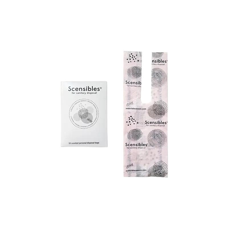 Scensibles® Menstrual Care Sanitary Bag 3.375X2X9.75 IN Pink Lightly Scented HDPE Single Use 50 Count/Box 24 Box/Case