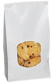 Bagcraft® Bag 4.75X2.5X9.5 IN Paper Poly Blend White With Tin Ties Closure Stand Up With Window 500/Case