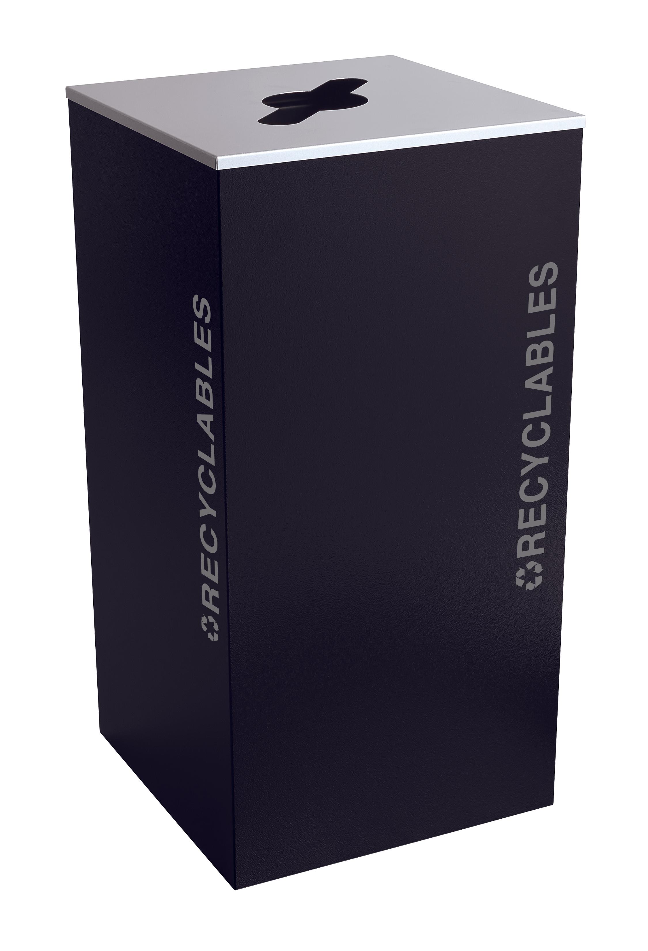 Kaleidoscope Collection™ Recycling Bin 18.25X35.5 IN 36 GAL Black Platinum Steel Indoor With Comingle Opening 1/Each