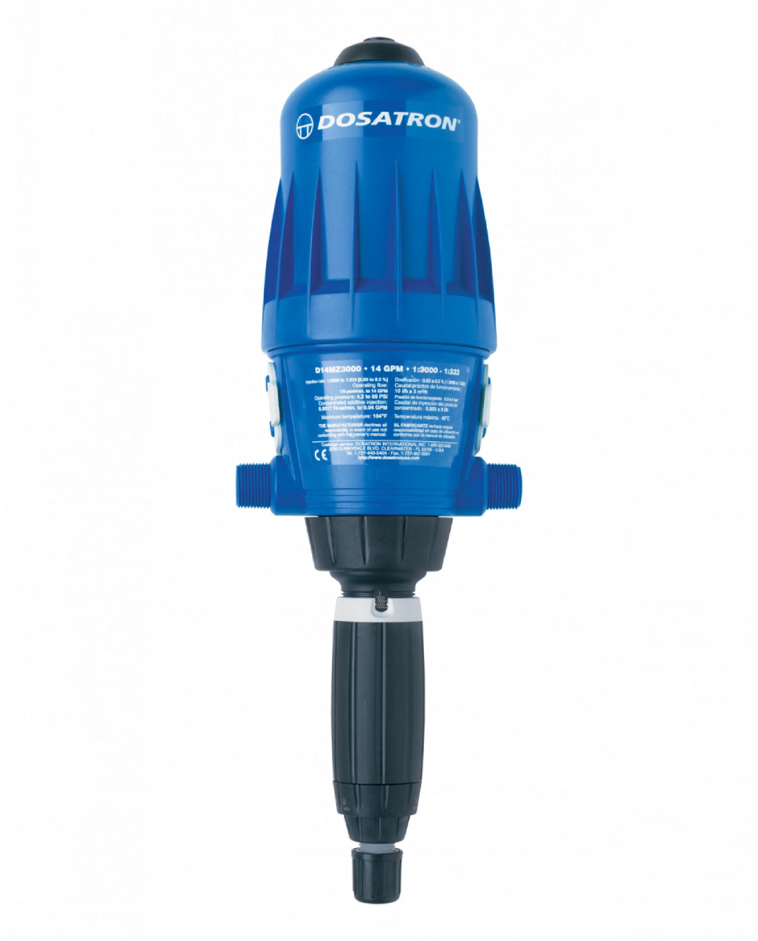 Dosatron Chemical Injector Water-Powered Non-Electric Flow up to 14 GPM 1/Each