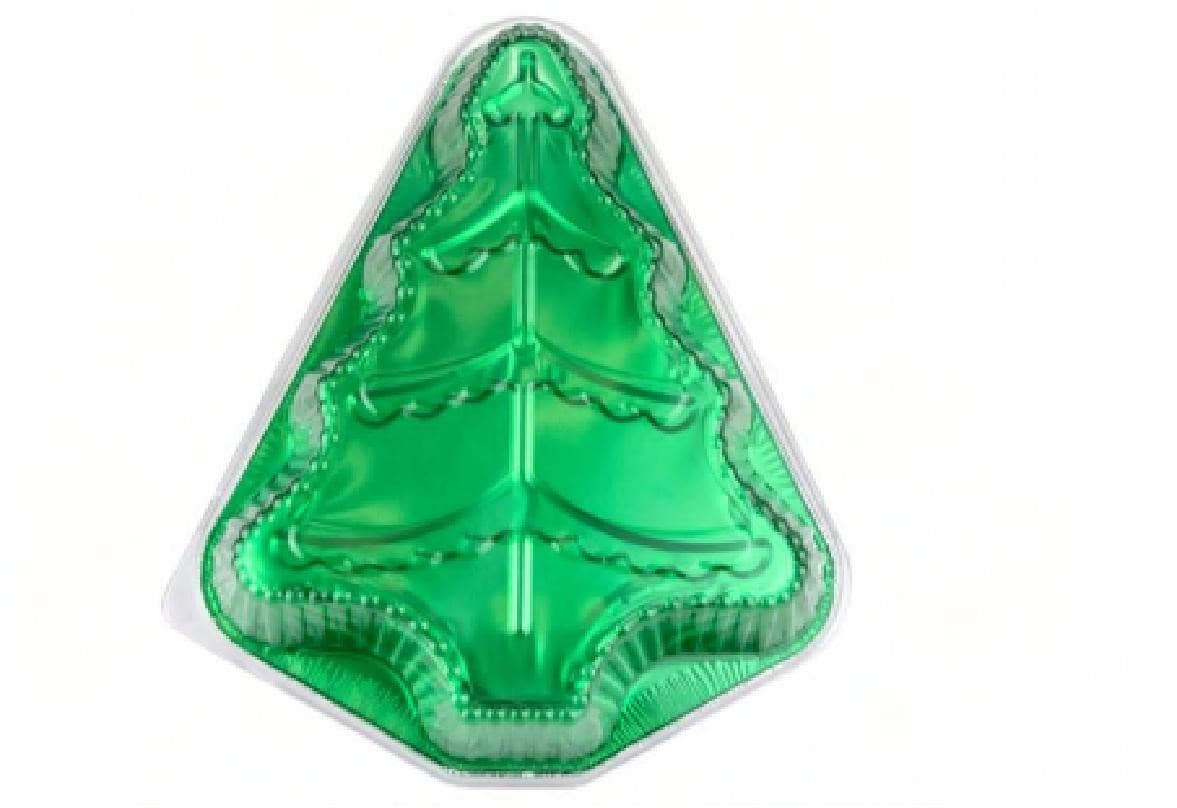 Take-Out Container Base & Lid Combo With Dome Lid Green Christmas Tree 50/Case