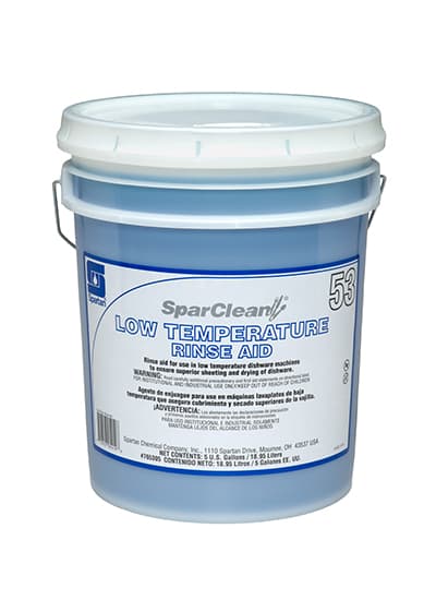 SparClean® 53 Mild Scent Rinse Aid 5 GAL Low Temperature Alkaline Liquid 1/Pail