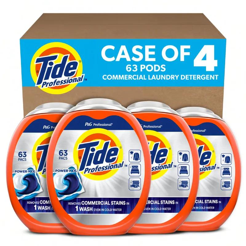 Tide® Professional Commercial Power PODS Laundry Detergent Pod 63 Count/Pack 4 Packs/Case 252 Count/Case