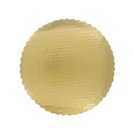 Cake Circle 9 IN Foil-Lined Paper Gold Round Scalloped 200/Case