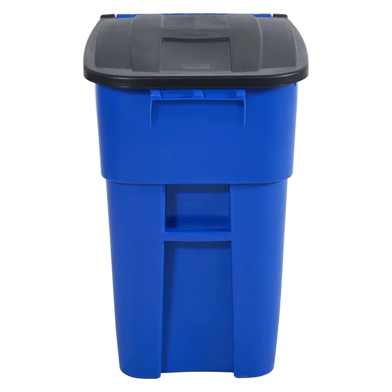 Brute® Trash 1-Stream Curbside Trash 50 GAL 200 QT Blue Resin With Hinged Lid Rollout 1/Each