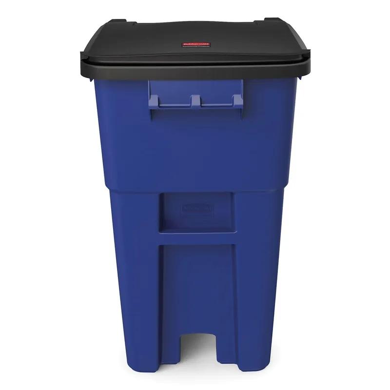 Brute® Trash 1-Stream Curbside Trash 50 GAL 200 QT Blue Resin With Hinged Lid Rollout 1/Each