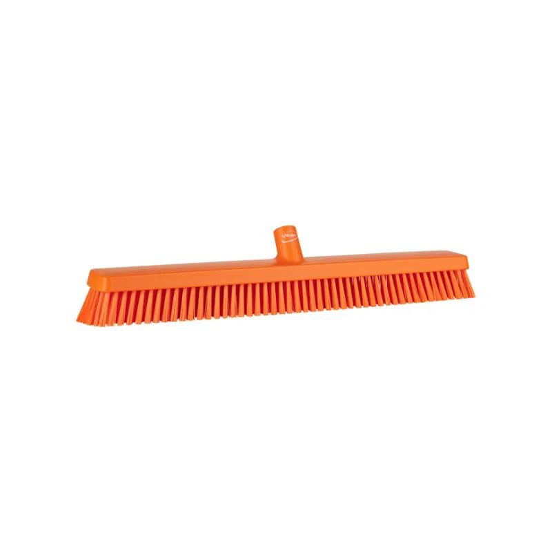 Vikan® Push Broom Head 24.4X3.1X5.3 IN Orange PP Polyester Polybutylene Terephthalate (PBT) Stainless Steel 1/Each