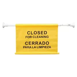 Closed For Maintenance Sign 30 IN Yellow Black Nylon Bilingual 1/Each