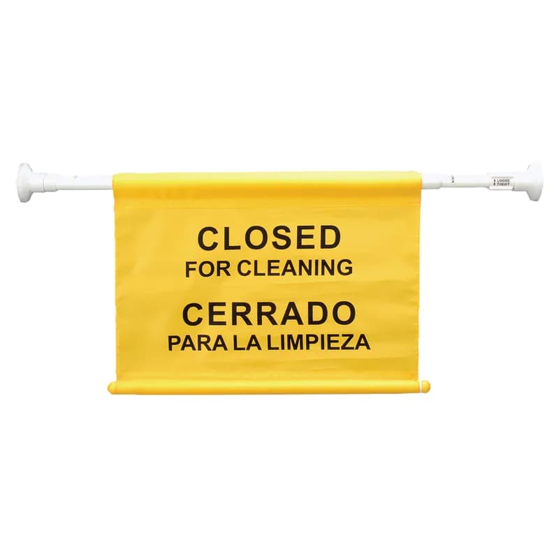 Closed For Maintenance Sign 30 IN Yellow Black Nylon Bilingual 1/Each