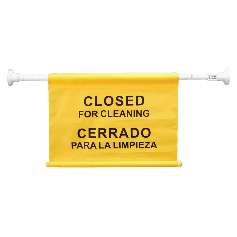 Closed For Maintenance Sign 30 IN Yellow Black Nylon Bilingual 1/Each