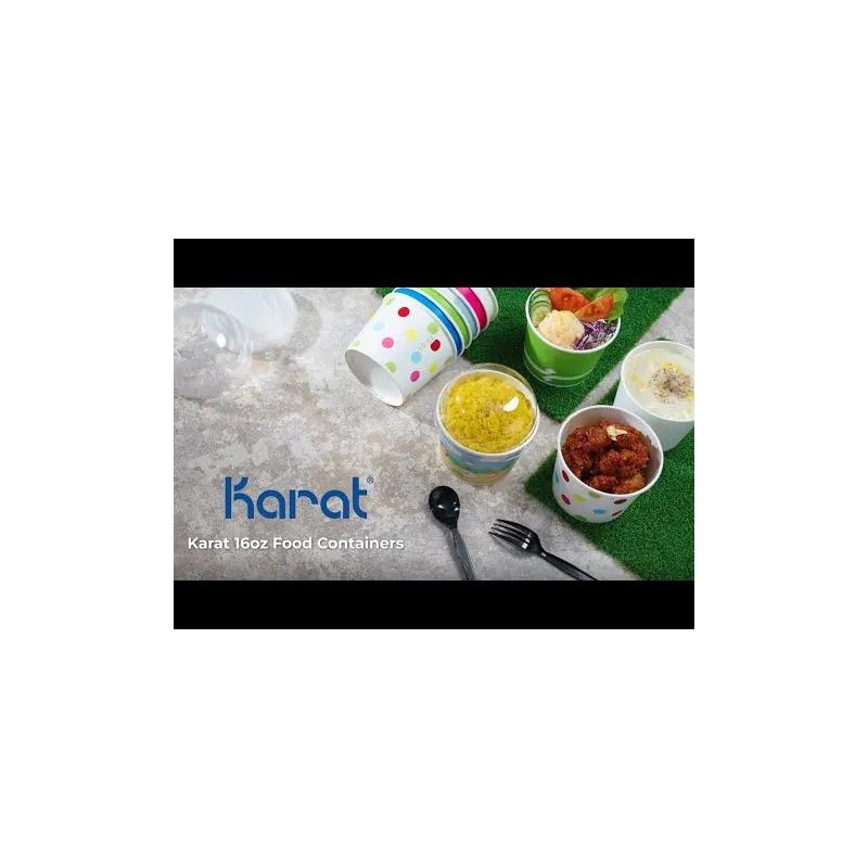 Karat® Lid Flat 4.4 IN PP Clear Round For 16 OZ Container 1000/Case