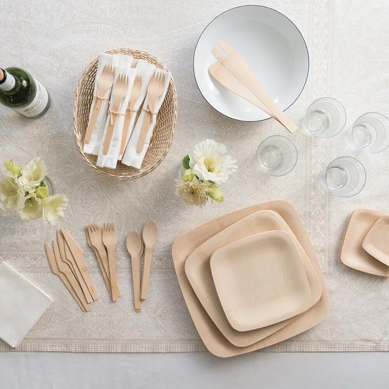 Plate 9 IN Bamboo Square 100/Box