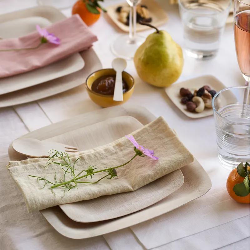 Plate 9 IN Bamboo Square 100/Box