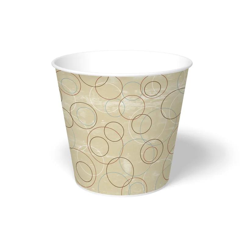 Bucket & Tub Base 170 OZ Double Wall Poly-Coated Paper Multicolor Champagne Round 100/Case