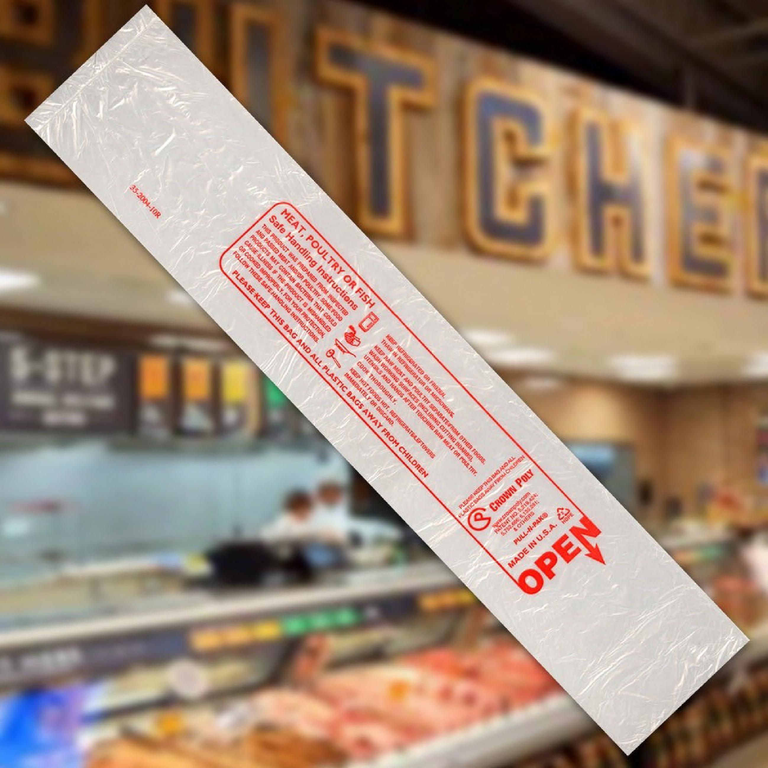 Pull-N-Pak® Meat Bag 15X20 IN 6MIC Red Safe Handling 825 Count/Roll 4 Rolls/Case 3300 Count/Case