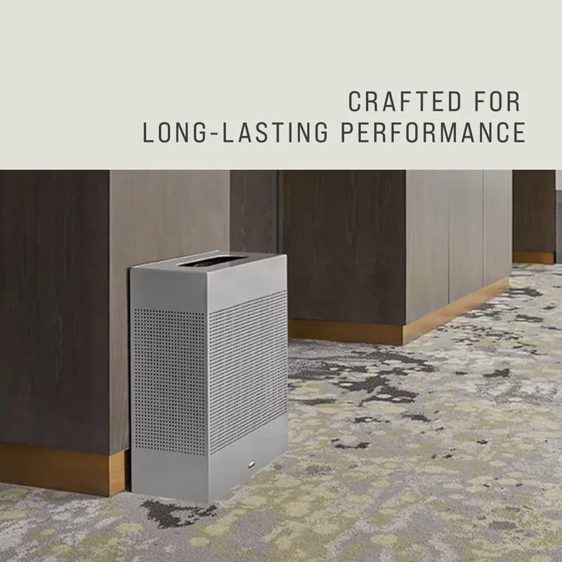 Silhouettes 1-Stream Trash Can 26X15X31 IN 22.5 GAL Stardust Silver Metallic Rectangle Steel With Hinged Lid 1/Each