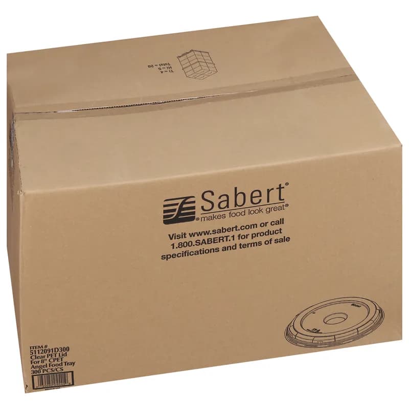 Lid 8 IN PET Clear For Angel Food Cake Bakery Container 300/Case