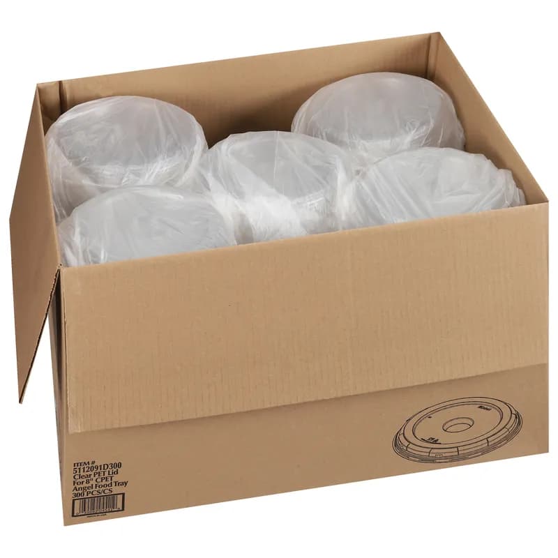 Lid 8 IN PET Clear For Angel Food Cake Bakery Container 300/Case