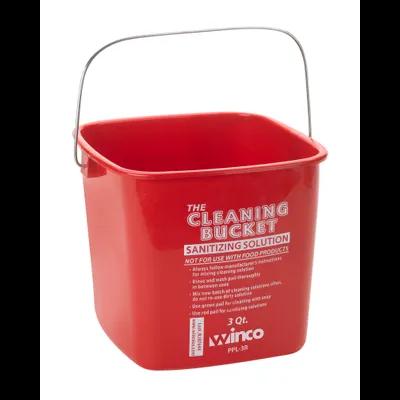 Utility Bucket & Pail 3 QT PP Red Sanitizer 1/Each