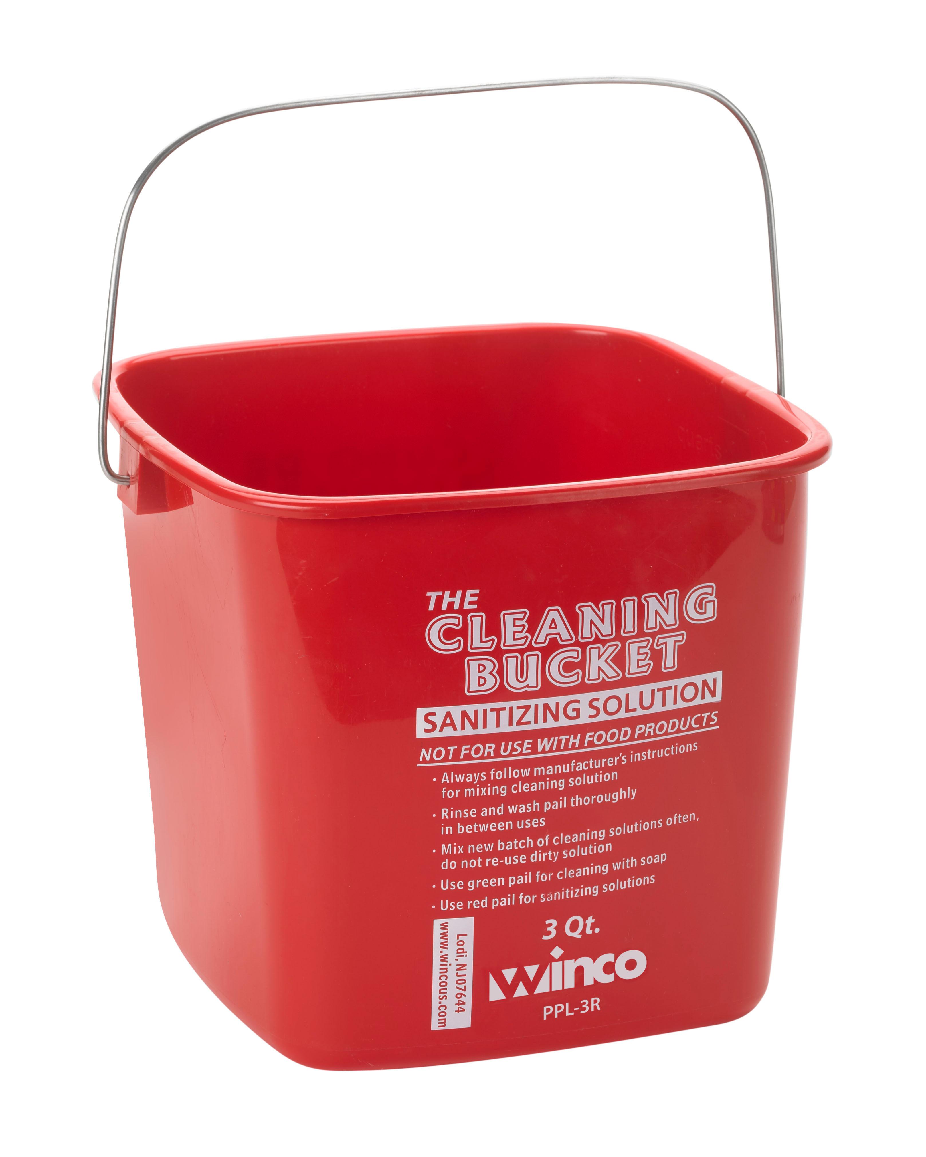 Utility Bucket & Pail 3 QT Plastic Red Sanitizer 1/Each
