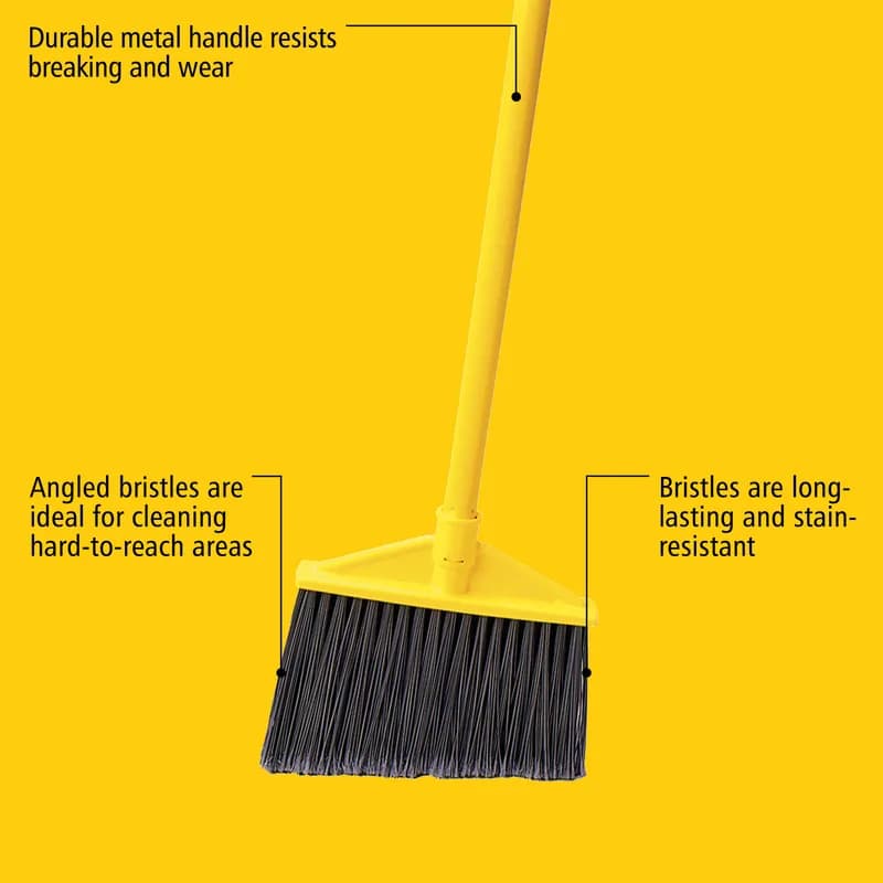 Multi-Purpose Broom 56IN Gray Metal PP Vinyl Coated With 10.5IN Head Angled 1/Each