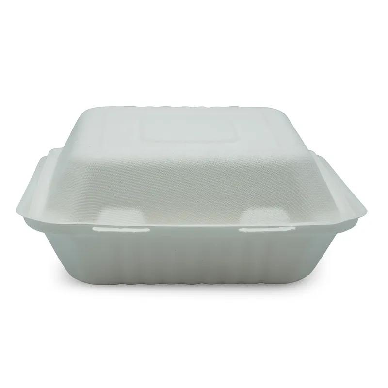 Victoria Bay Take-Out Container Hinged 8X8X3 IN Sugarcane White Square 200/Case
