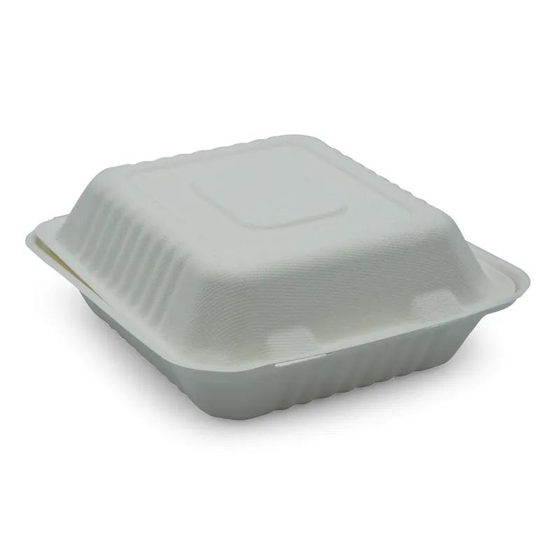 Victoria Bay Take-Out Container Hinged 8X8X3 IN Sugarcane White Square 200/Case
