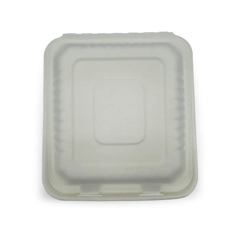 Victoria Bay Take-Out Container Hinged 8X8X3 IN Sugarcane White Square 200/Case