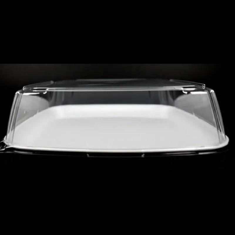 Serving Tray Base & Lid Combo 12X12 IN PP PET White Clear Square Anti-Fog 25/Case