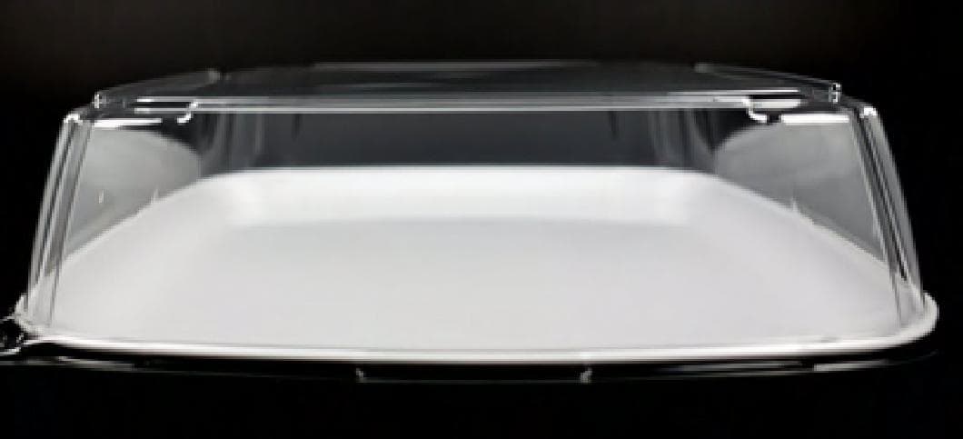 Serving Tray Base & Lid Combo 12X12 IN PP PET White Clear Square Anti-Fog 25/Case