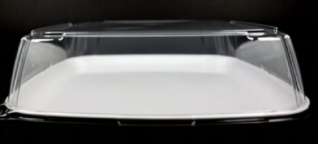 Serving Tray Base & Lid Combo 14X14 IN PP PET White Clear Square Anti-Fog 25/Case