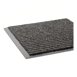Indoor Scraper & Wiper Floor Mat 36X60 IN Gray PP With Vinyl Backing Beveled Edging Ribbed Grooved 1/Each