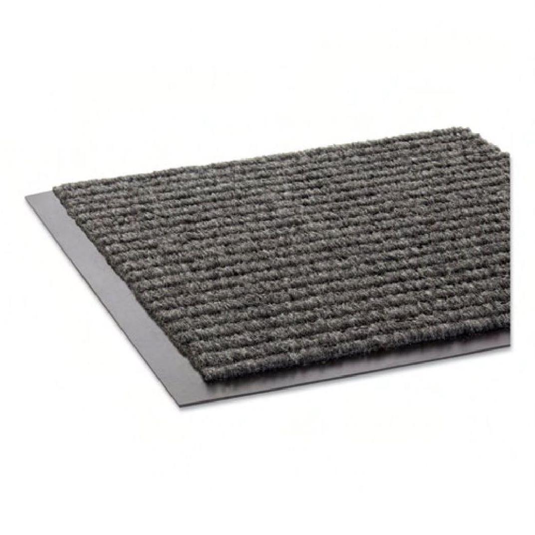 Indoor Scraper & Wiper Floor Mat 36X60 IN Gray PP With Vinyl Backing Beveled Edging Ribbed Grooved 1/Each
