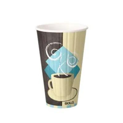 Solo® Duo Shield® Hot Cup Insulated 16 OZ Double Wall Poly-Coated Paper Multicolor Tuscan Café 525/Case