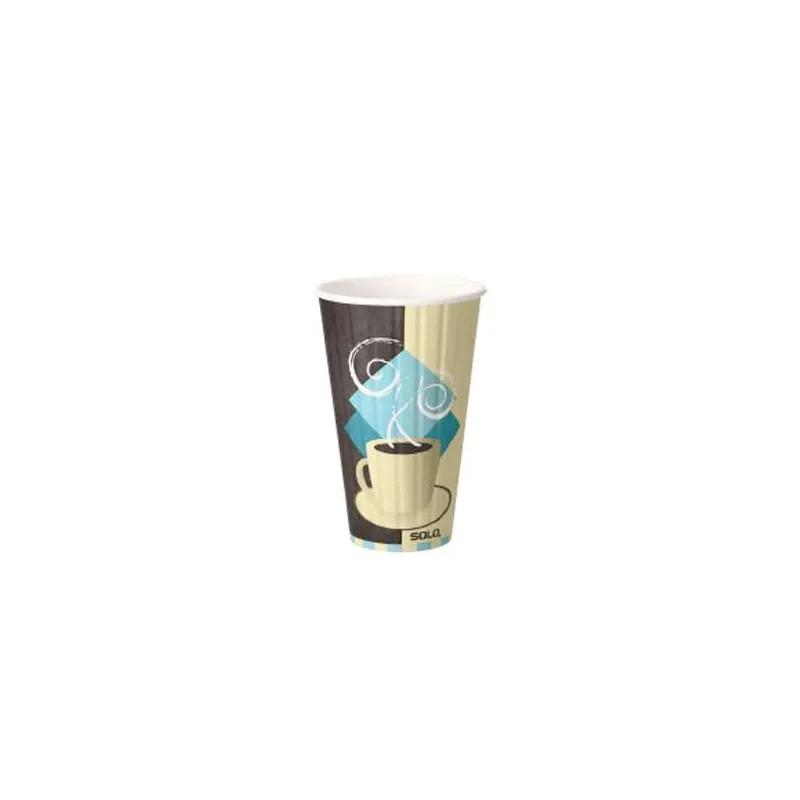 Solo® Duo Shield® Hot Cup Insulated 16 OZ Double Wall Poly-Coated Paper Multicolor Tuscan Café 525/Case