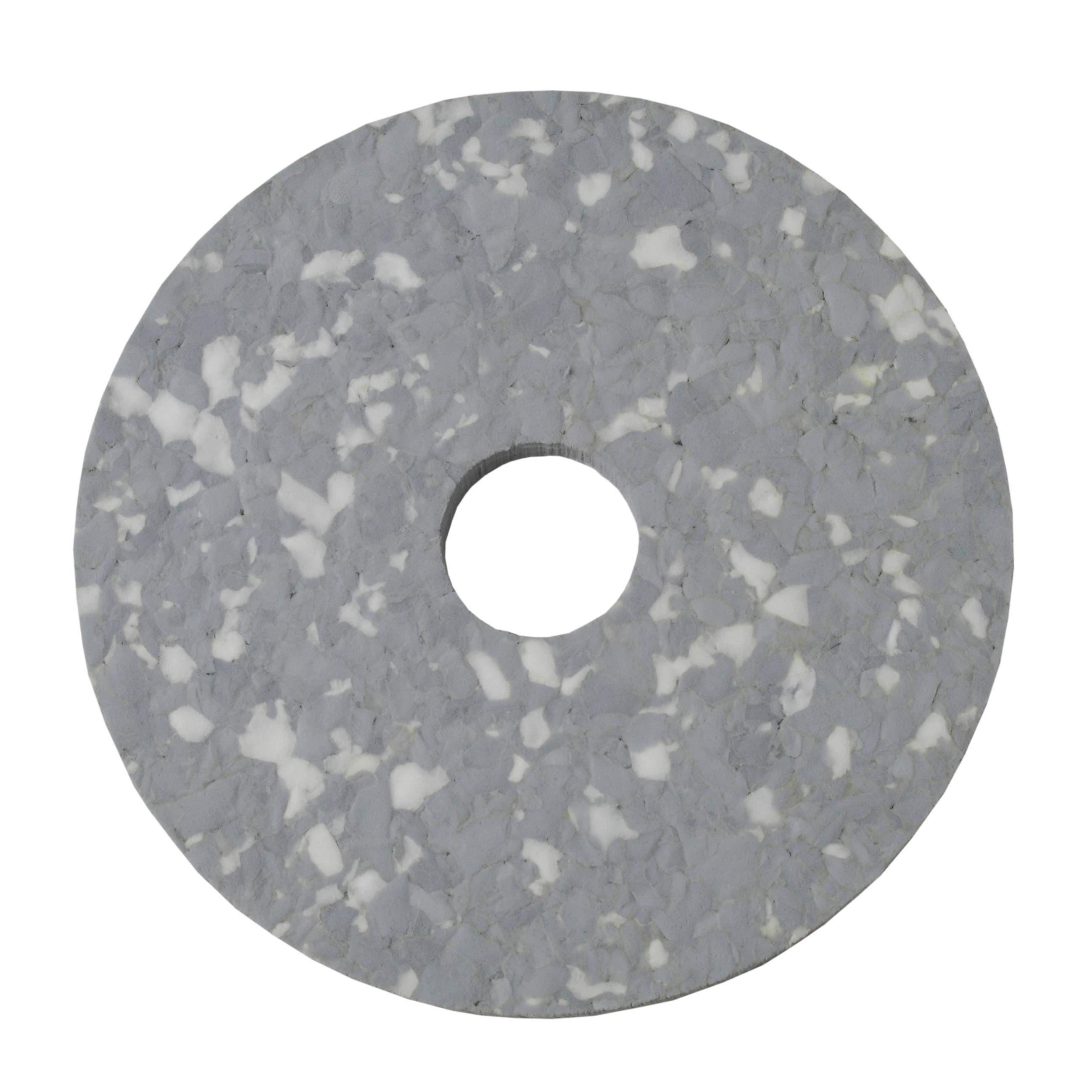 3M™ F-MELAMIN-508 Burnishing Pad 20X1 IN Gray White Melamine 150-400 RPM Center Hole 5/Case