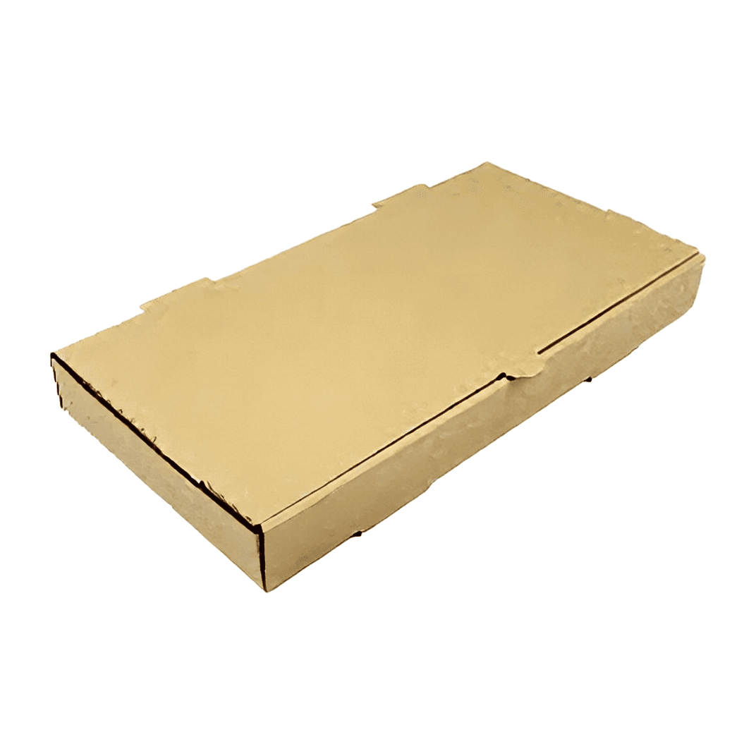 Flat Bread Take-Out Box Tuck-Top 14X7X1.5 IN Paper Kraft Rectangle Fluted 50/Case