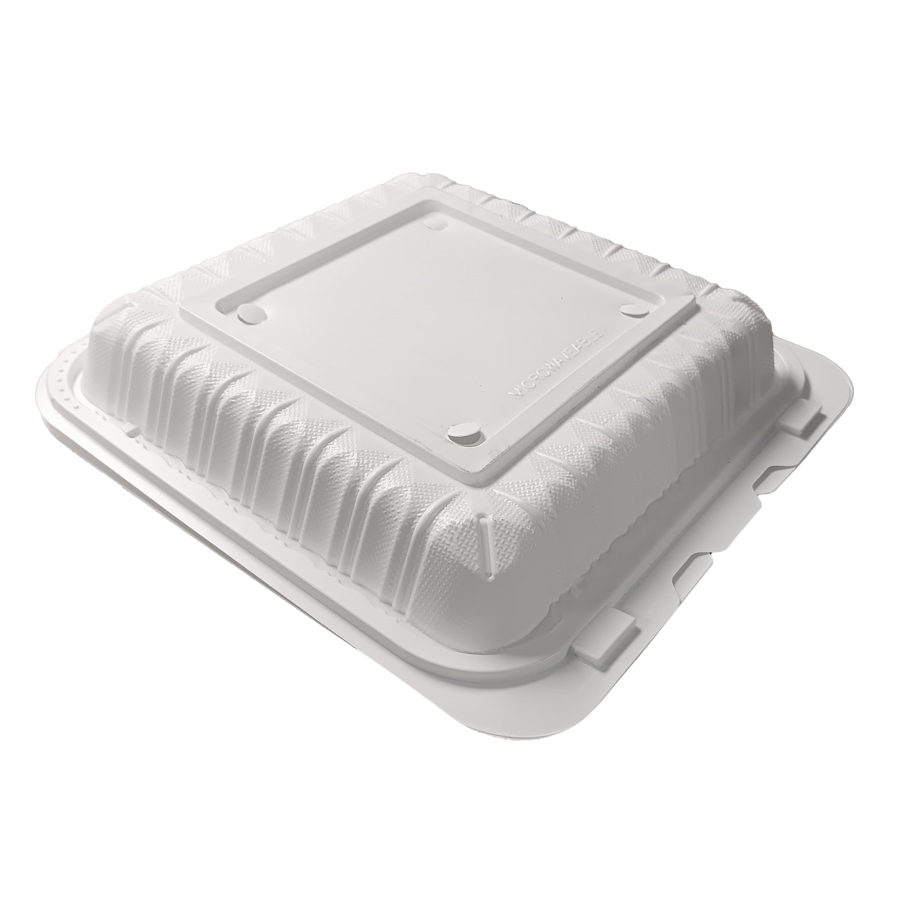 Take-Out Container Hinged 9X9 IN MFPP White 150/Case