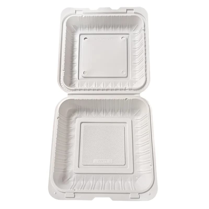 Take-Out Container Hinged 9X9 IN MFPP White 150/Case