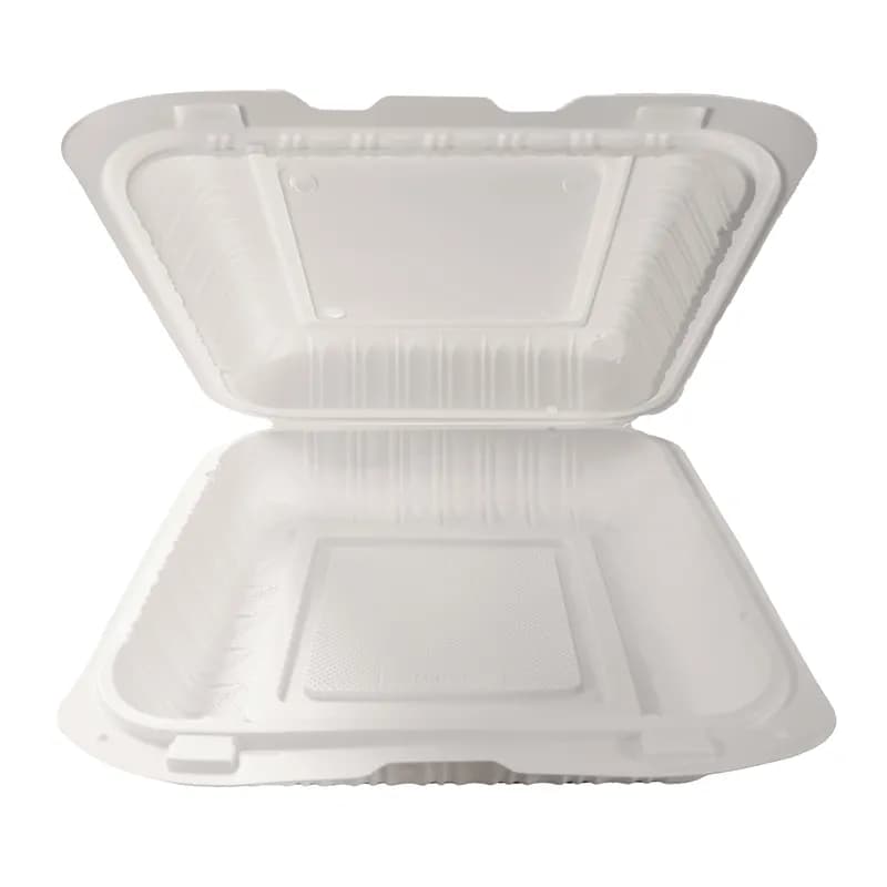 Take-Out Container Hinged 9X9 IN MFPP White 150/Case