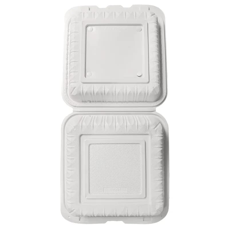 Take-Out Container Hinged 9X9 IN MFPP White 150/Case