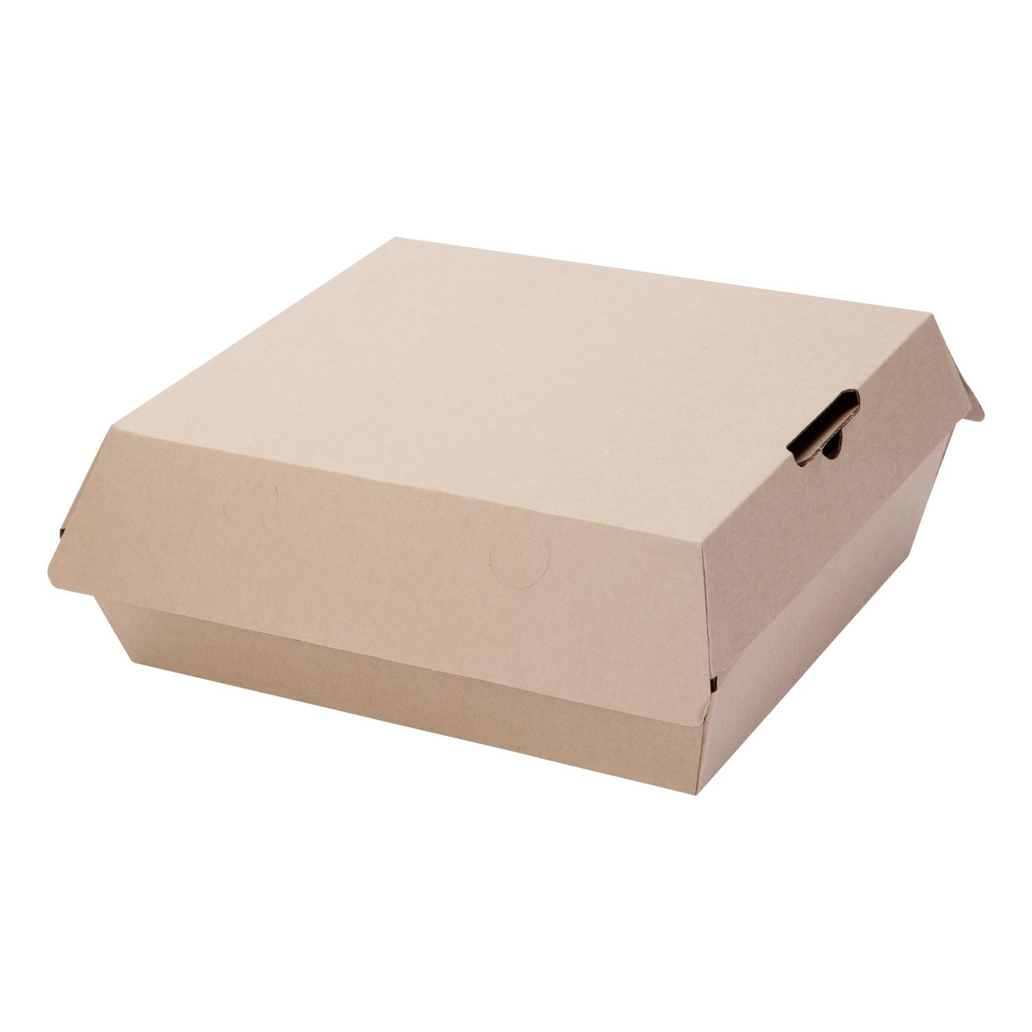 Burrows Eco-Flute Take-Out Box Hinged 8X8X3.31 IN Paper Kraft 110/Case