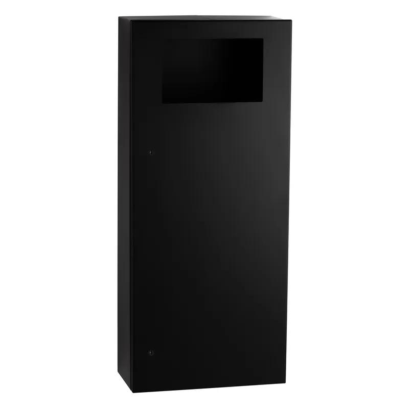 TrimLineSeries™ Trash Can Matte Black Powder Coated Metal Stainless Steel Flush Lock 1/Each