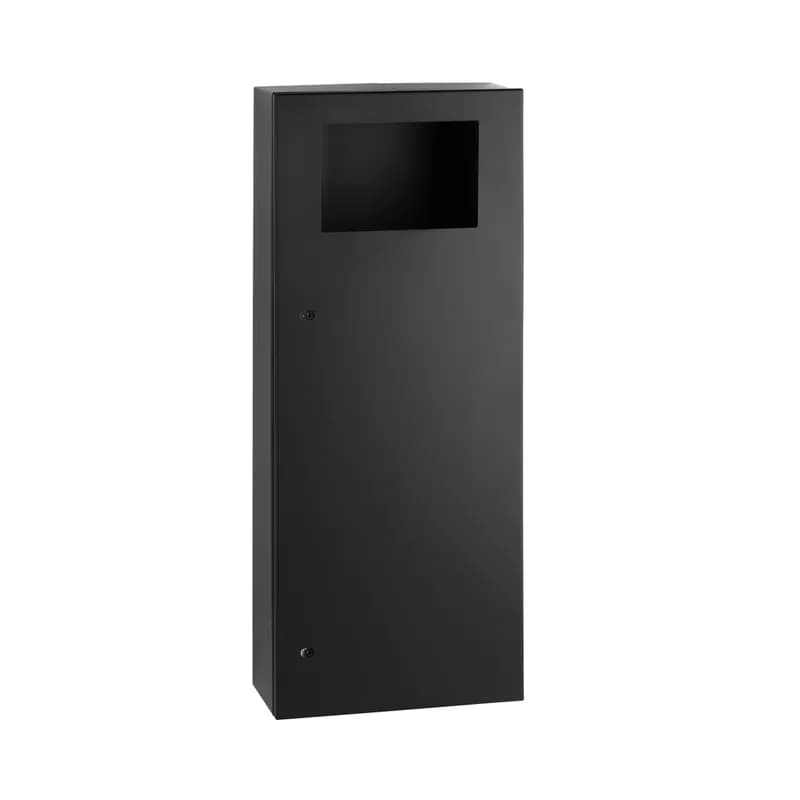 TrimLineSeries™ Trash Can Matte Black Powder Coated Metal Stainless Steel Flush Lock 1/Each