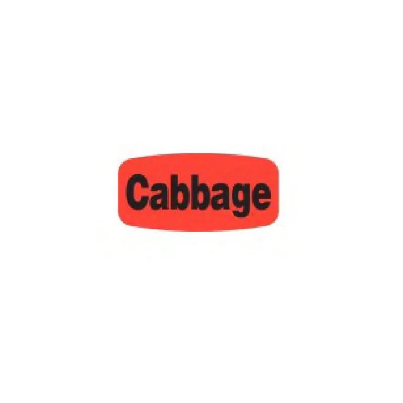 Cabbage Label 6.25X1.25 IN Black Red Oval Short 1000/Roll