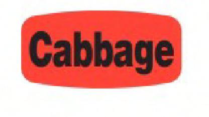 Cabbage Label 6.25X1.25 IN Black Red Oval Short 1000/Roll