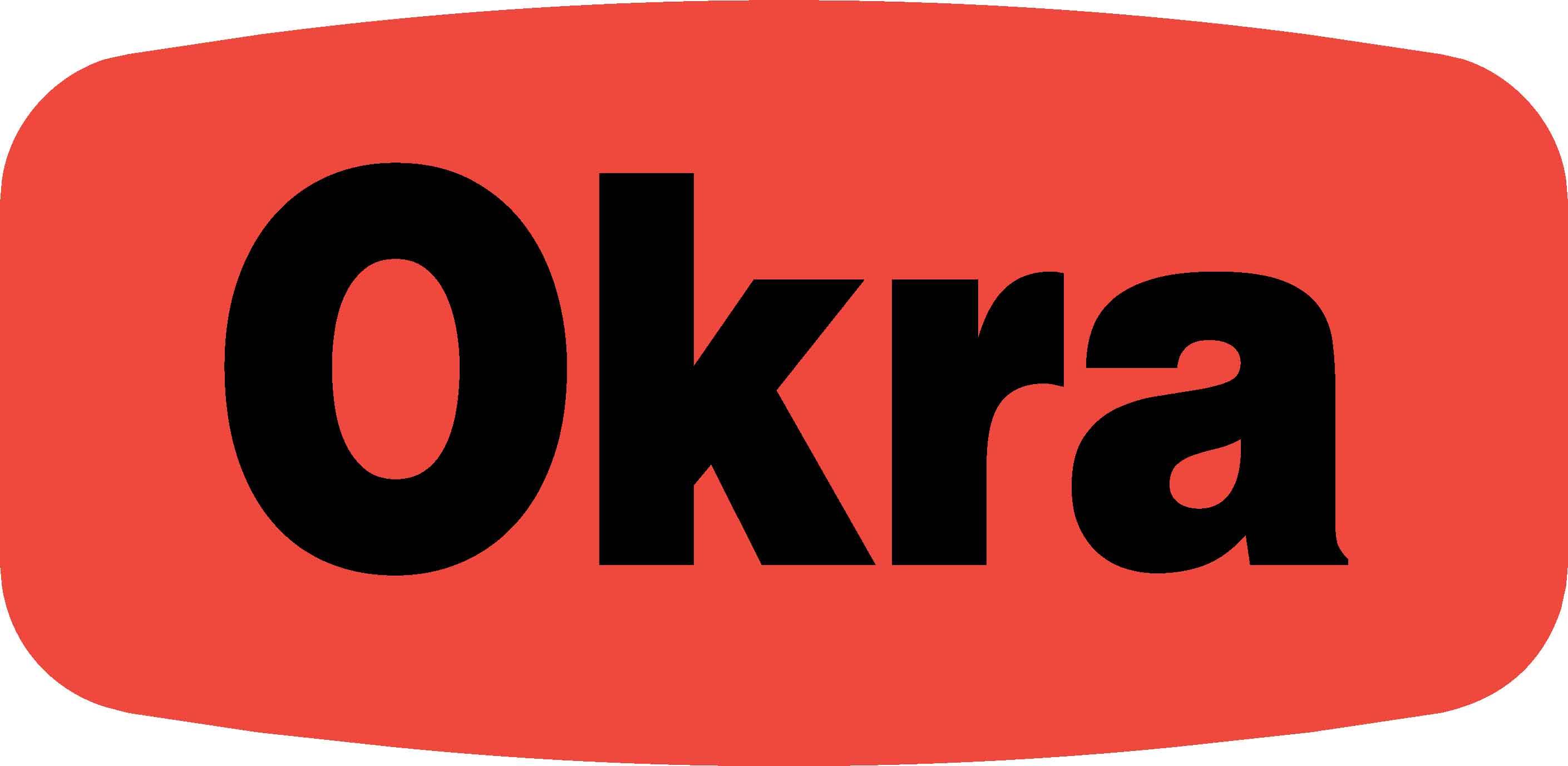 Okra Label 1.25X0.625 IN Black Red Oval Short 1000/Roll