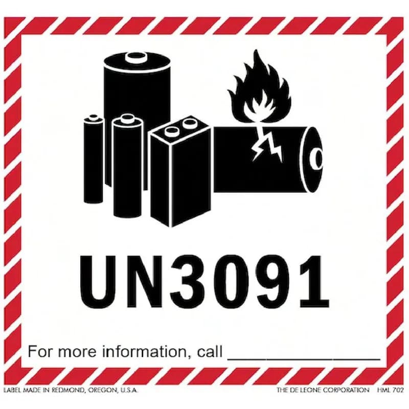 Labels 4.5X5 IN Black White Battery Handle 500 Count/Roll