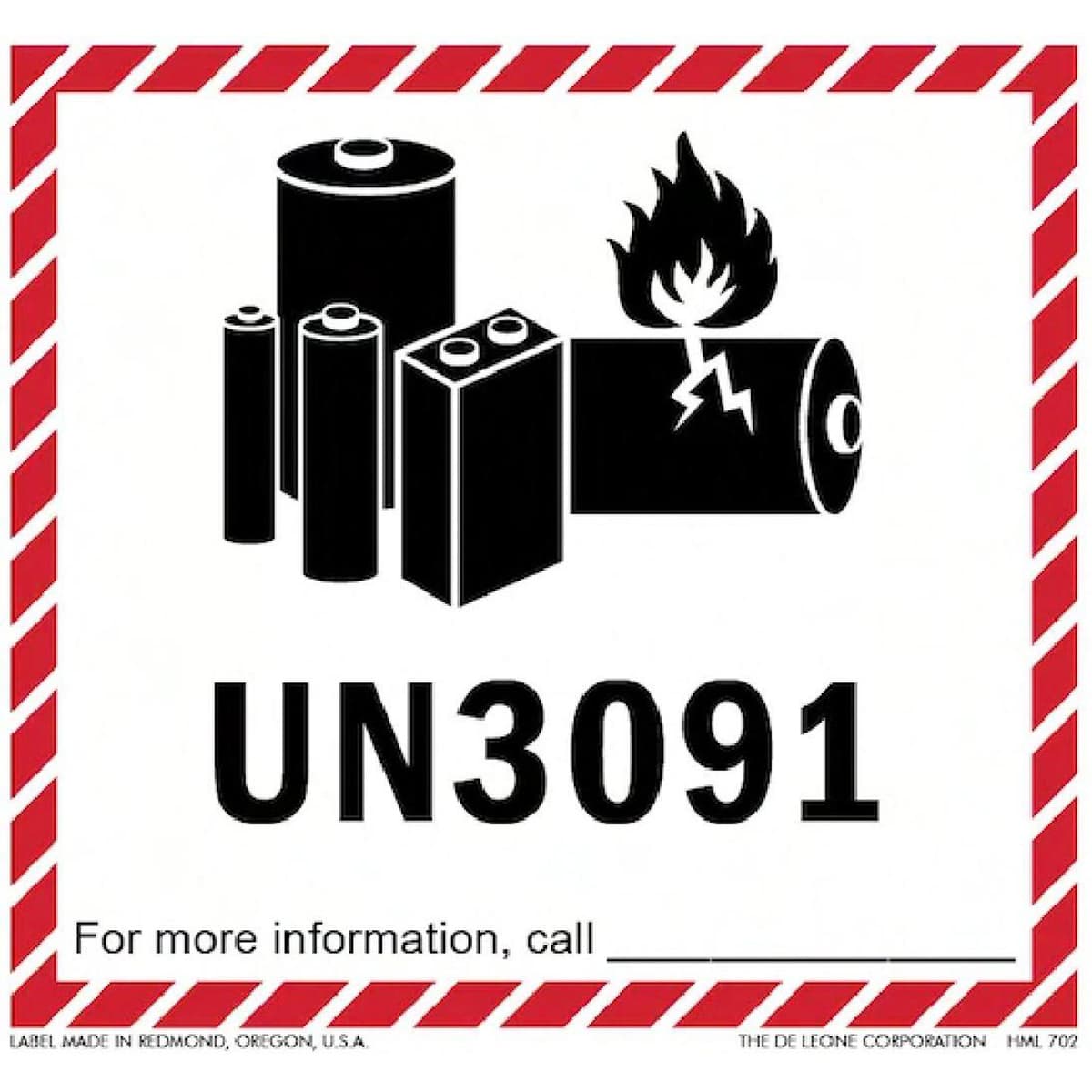 Labels 4.5X5 IN Black White Battery Handle 500 Count/Roll